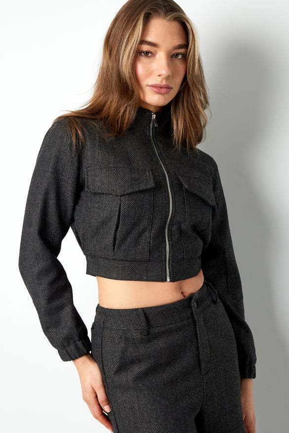 Jacket knitted deluxe - Grey 2
