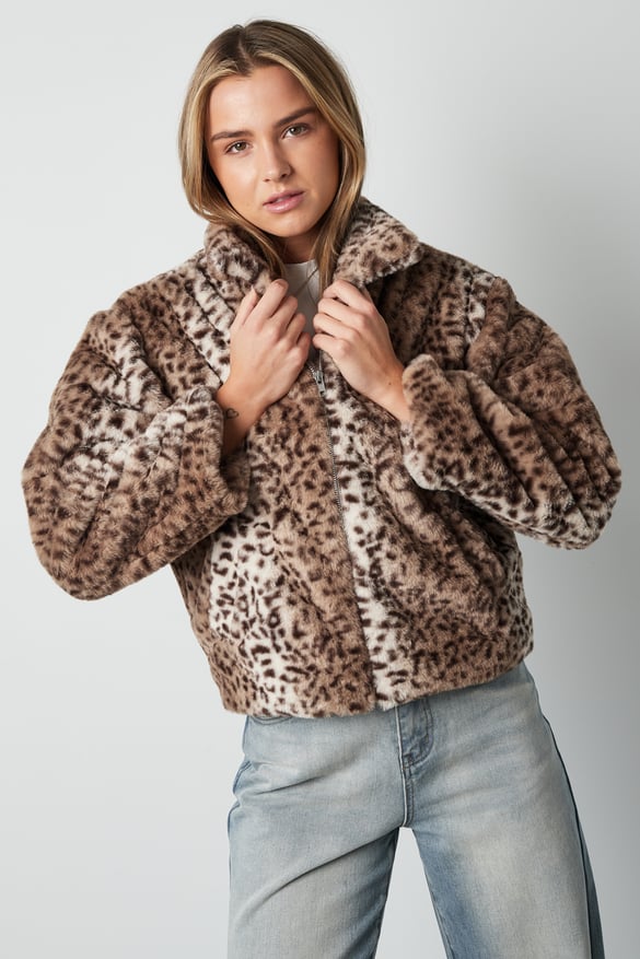 Chaqueta con estampado de leopardo - Beige