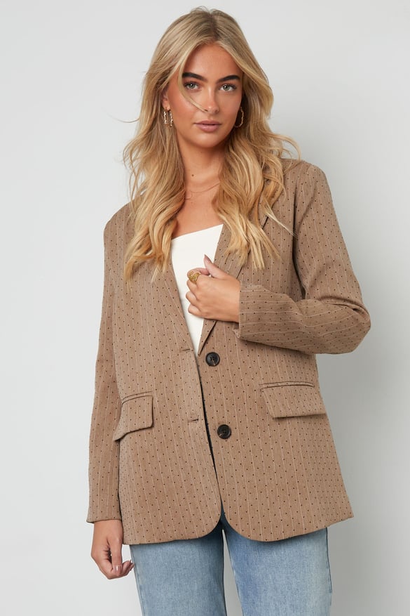 Blazer rayé à strass