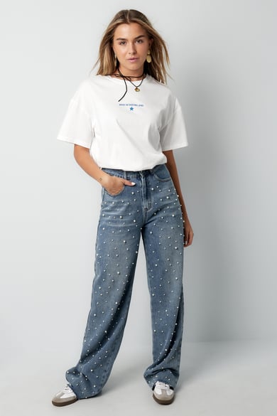 Denim jeans pearl adorement - blauw h5 Afbeelding3