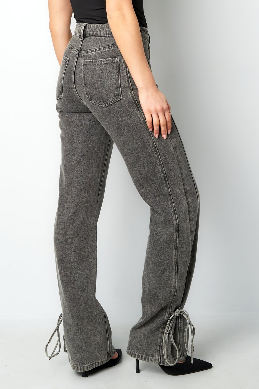 Jeans mit Bossy-Schleife - Blau Bild8