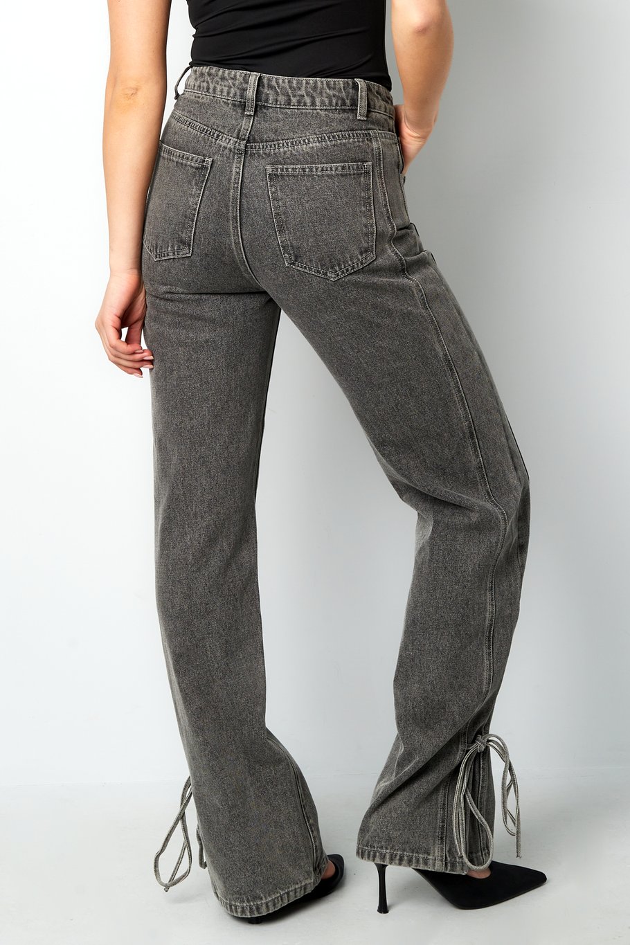 Jeans mit Bossy-Schleife - Blau Bild10