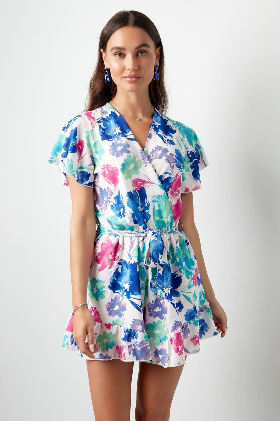Playsuit Blumendruck - Rosa Rot Bild2