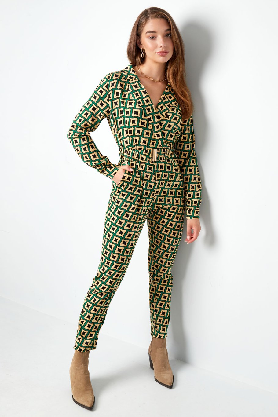 Overall mit Retro-Print in Schwarz Bild2