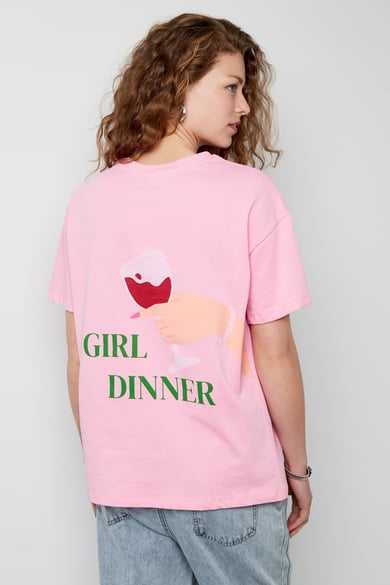 T-shirt girl dinner - Pink h5 Picture2