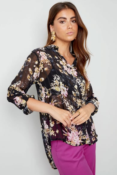 Bluse Blumendruck braun lila h5 Bild2