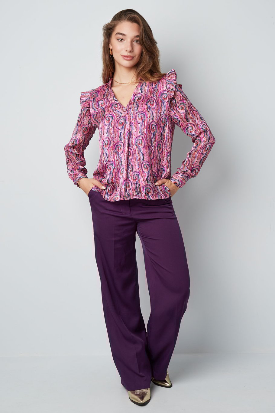 Bluse mit Paisleymuster in Rosa Bild4