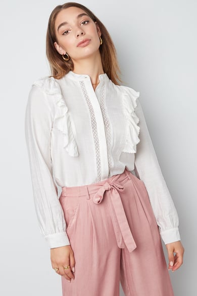 Bluse mit Rüschendetail in Weiß h5 Bild2