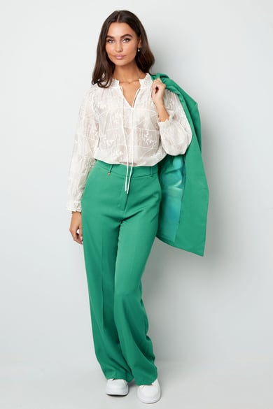 Bluse mit V-Ausschnitt, bestickt, cremefarben h5 Bild5