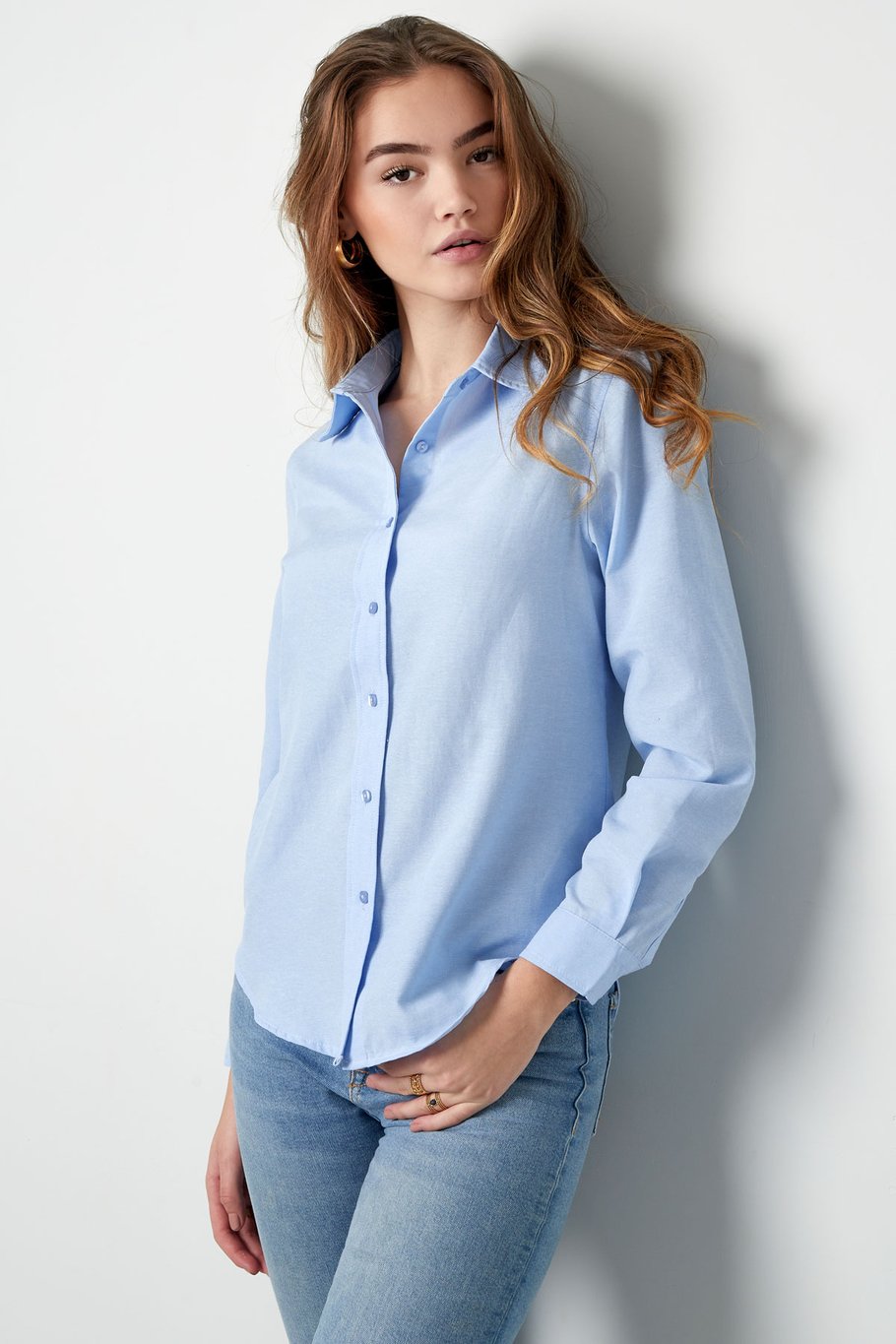 Einfache schlichte Bluse – weiß Bild3