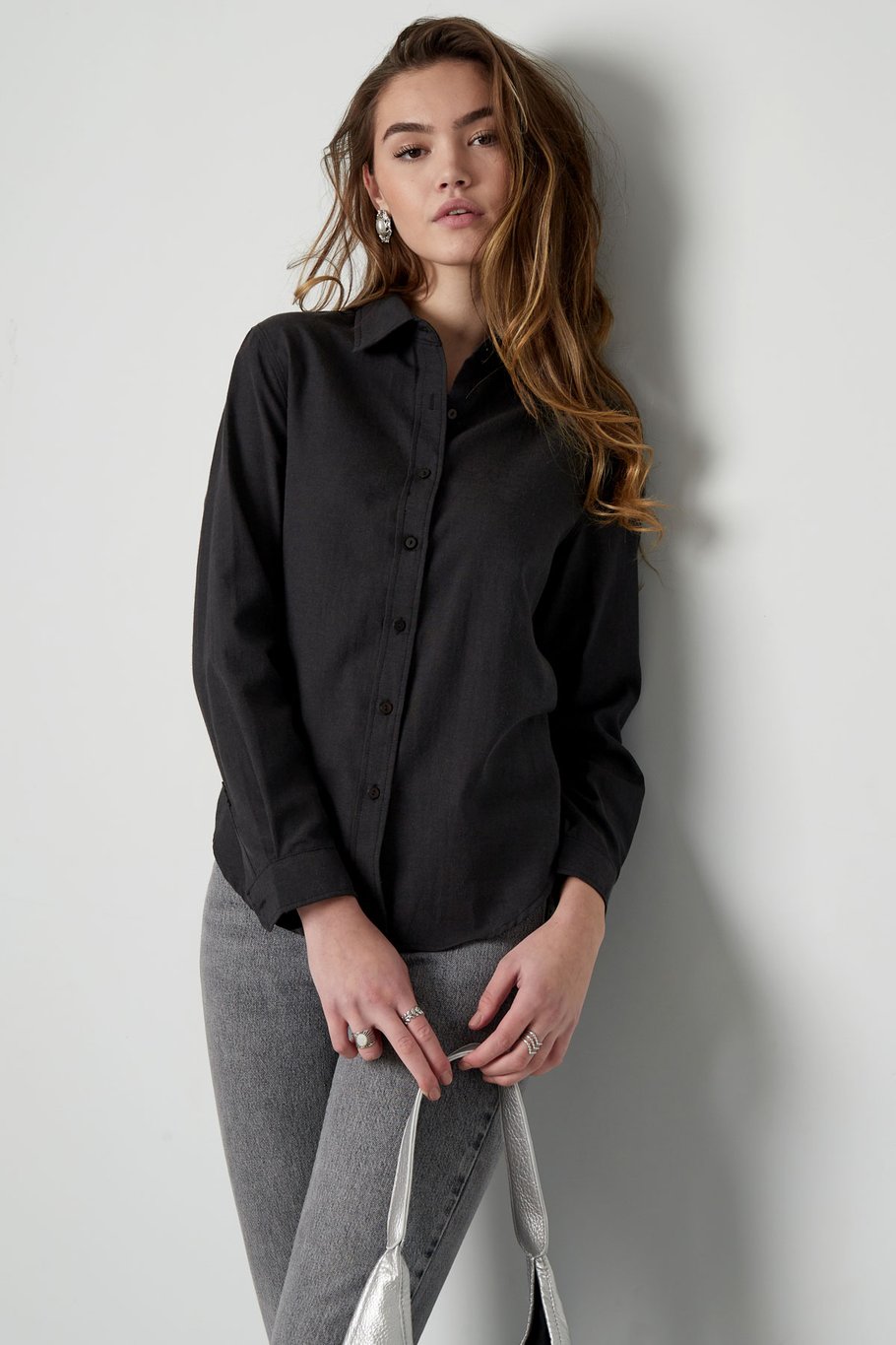 Einfache schlichte Bluse – weiß Bild5