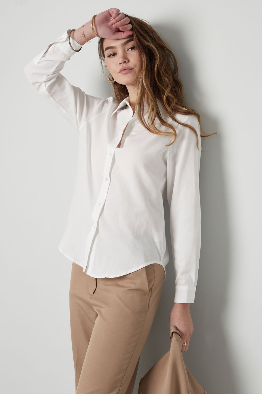 Einfache schlichte Bluse – weiß Bild8