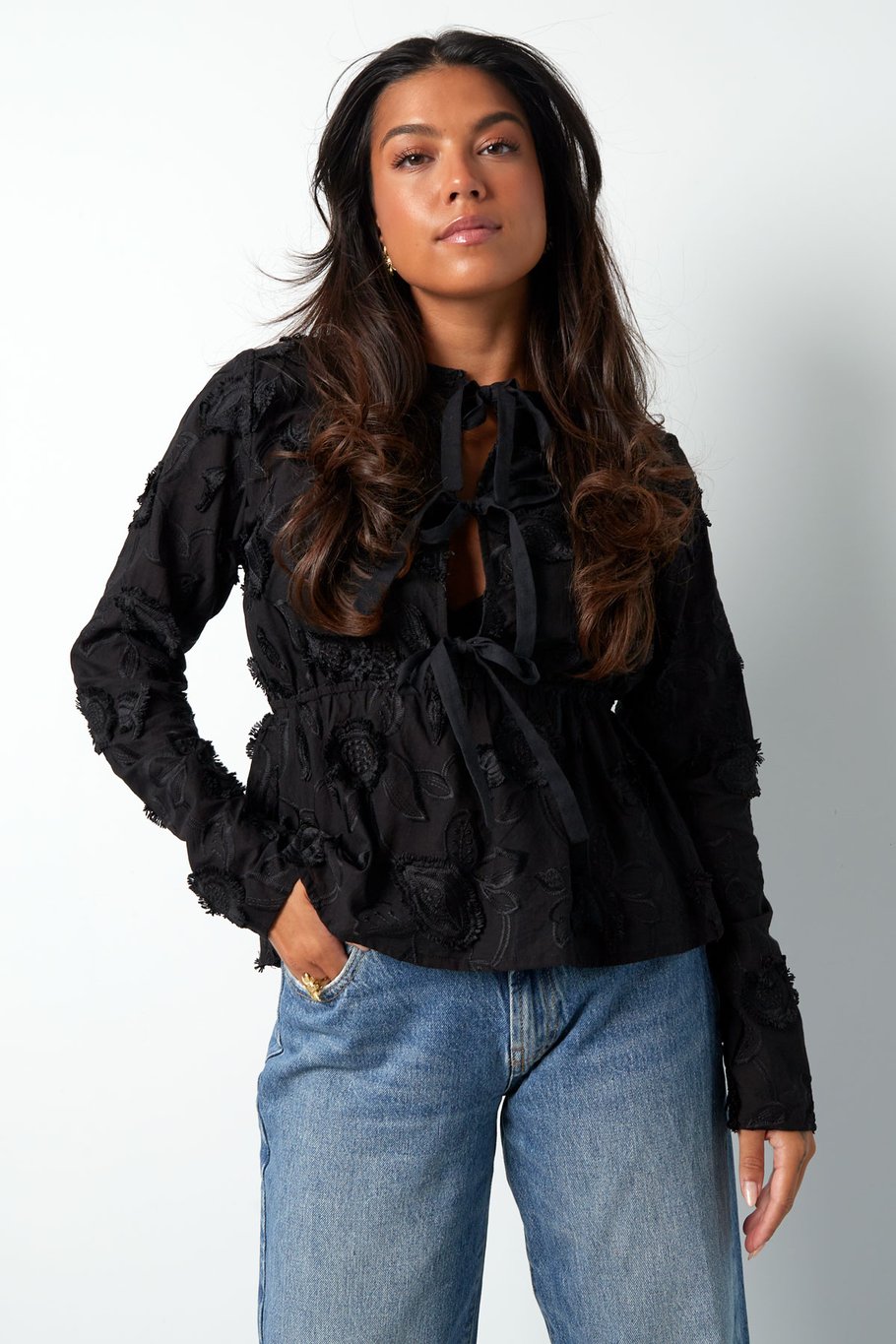 Blossom bow top - black h5Picture6