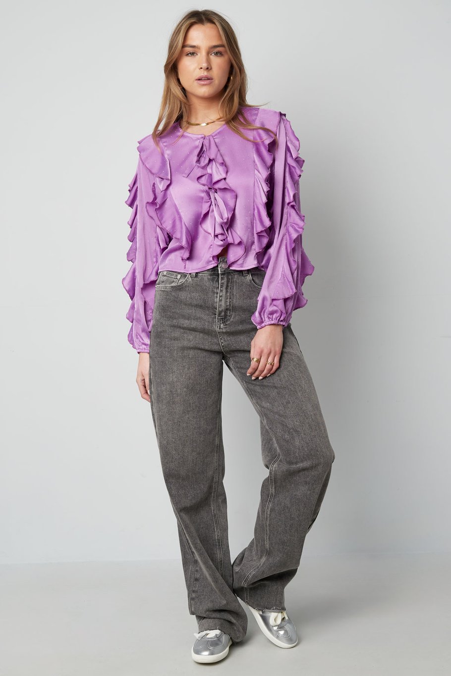 Blouse with ruffles - light pink Picture3