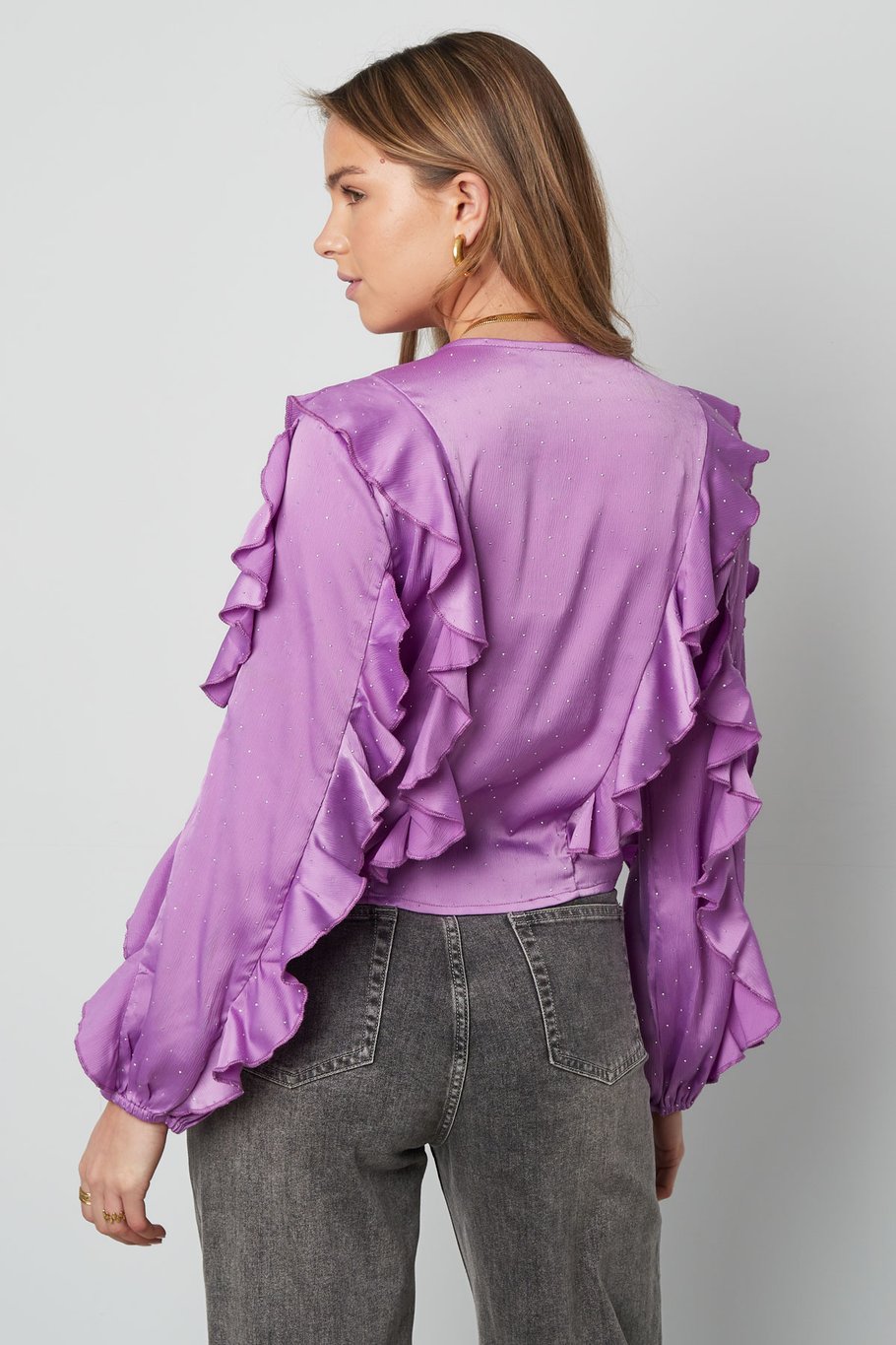 Blouse with ruffles - light pink Picture4