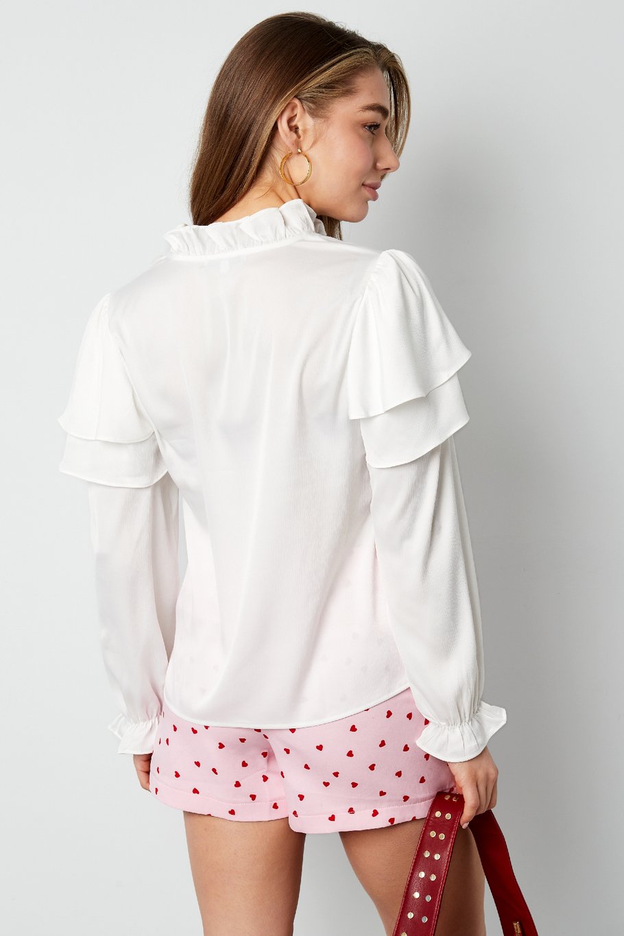 Ruffle blouse - Wit h5Afbeelding6