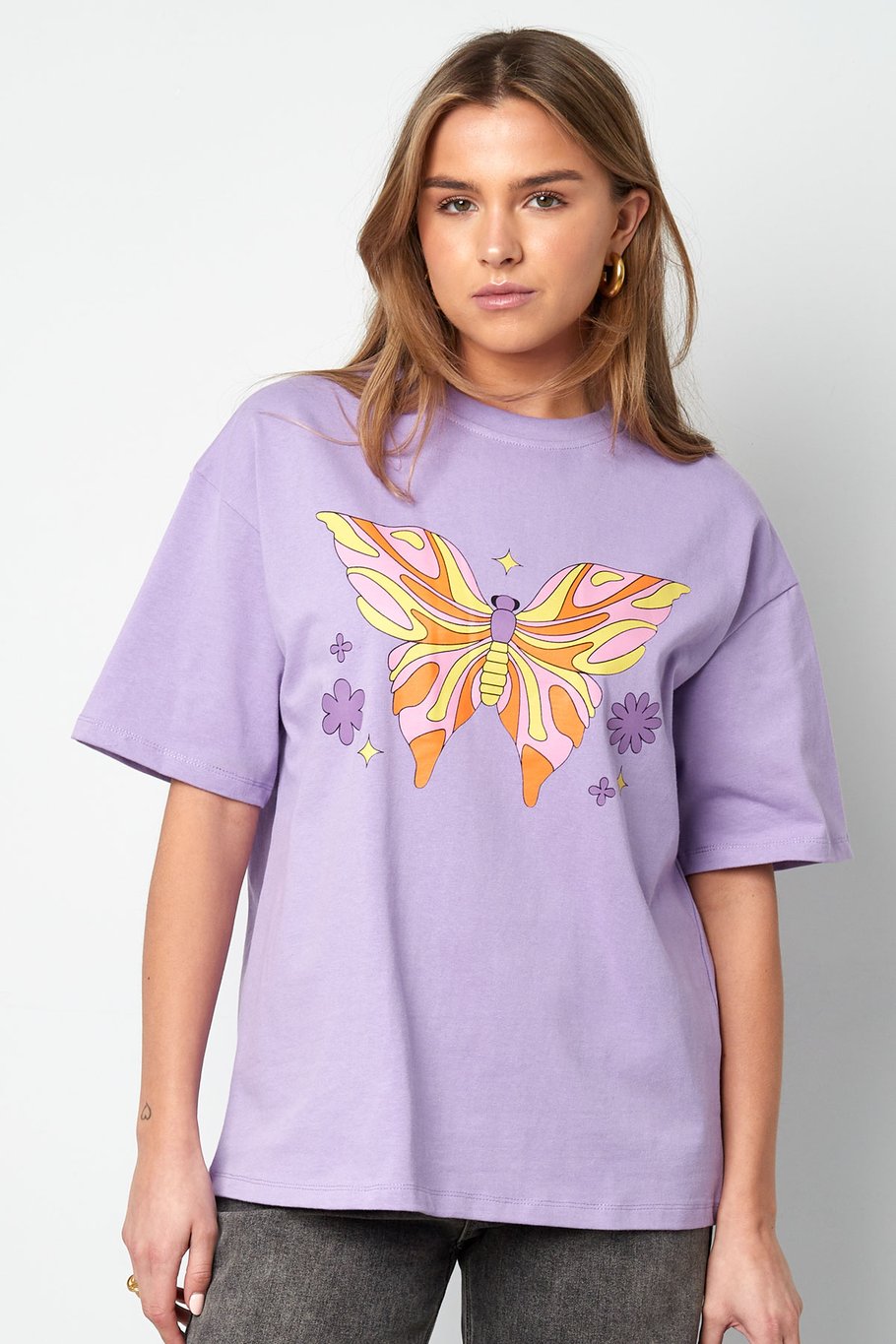 Kurzarmshirt Butterfly - Lila Bild2