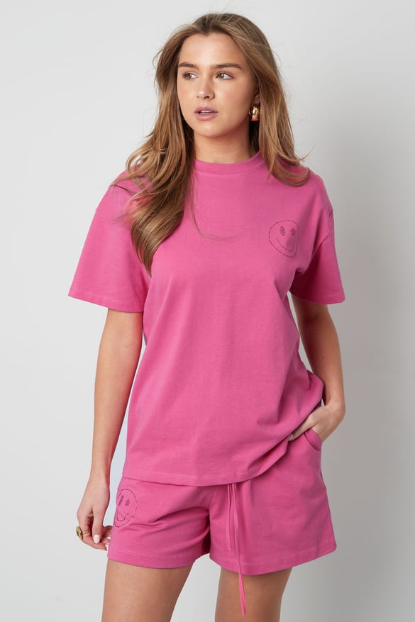 T-shirt smiley face - Fuchsia