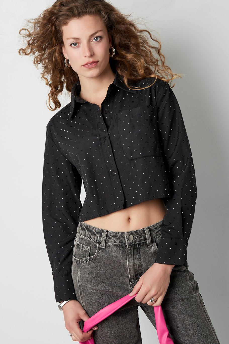 Blouse with studs - Grey Picture5