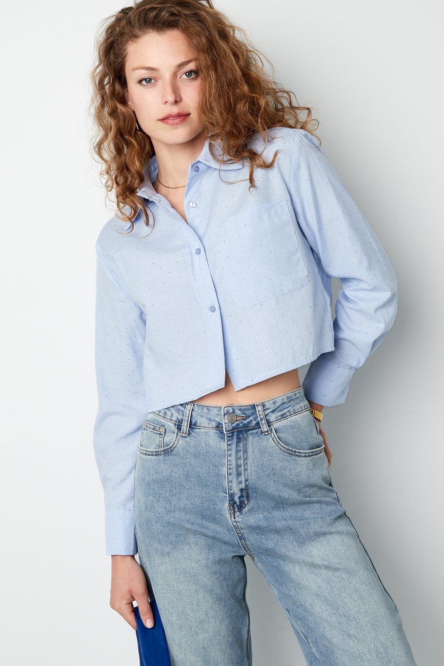 Blouse with studs - Grey Picture2