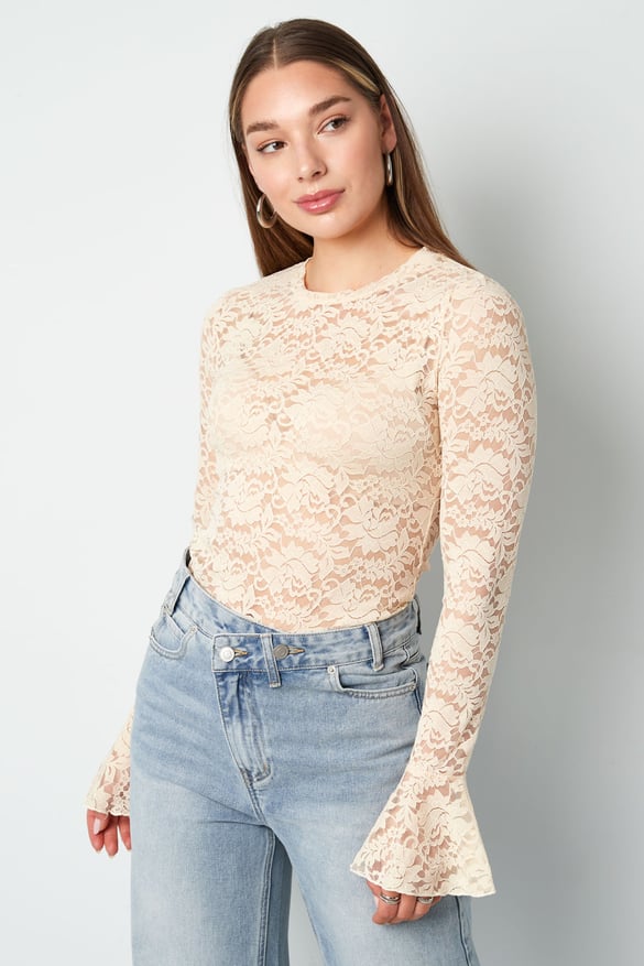 Top in pizzo - Nero