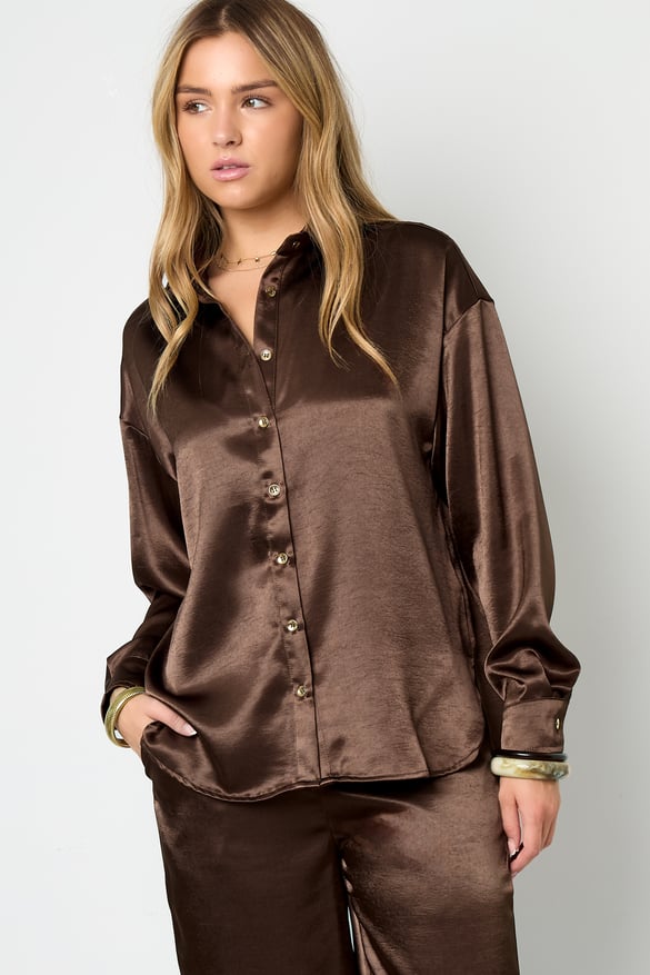 Blouse met zijden look