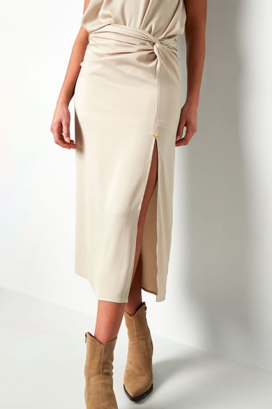 Falda larga anudada - beige  h5 Imagen2