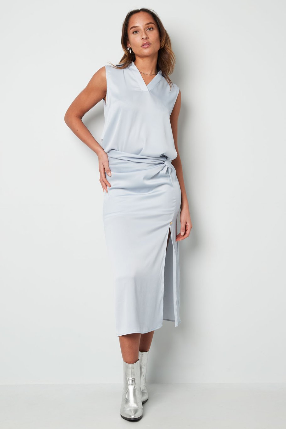 Long skirt knotted - white h5Picture4