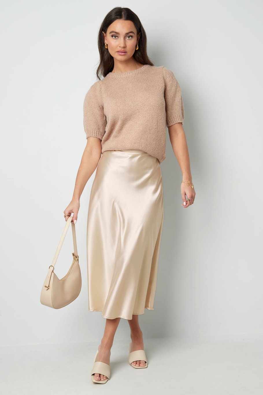 Falda midi - champagne  Imagen7