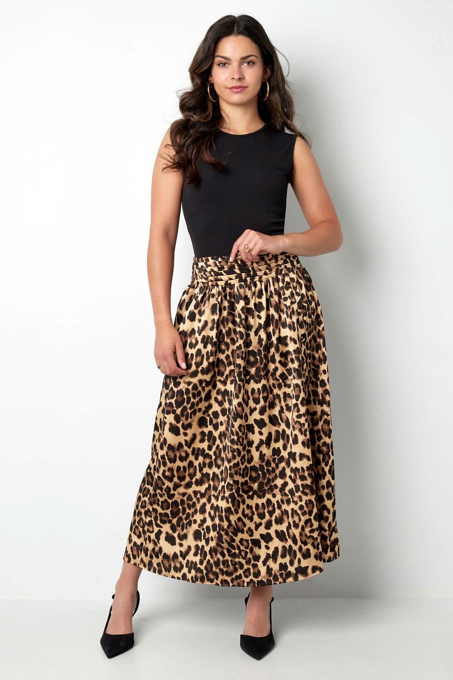 Long leopard print skirt - brown Picture8