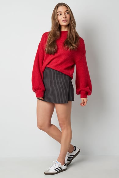 Skort mit Kreidestreifen - Grau h5 Bild3