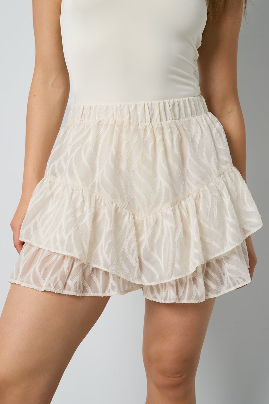 Co-ord Set White Leaves - Skirt Picture4