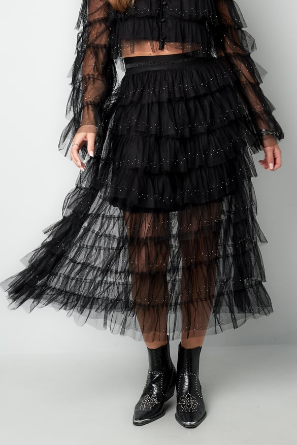 Festival The Sparkly Ruffle Skirt - Black