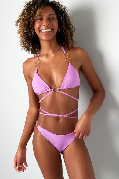 Bikini anneaux dorés - Noir S h5 Image4