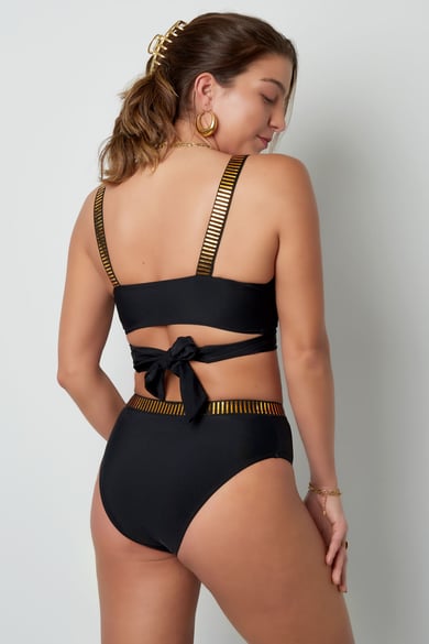 Bikini boutons détails dorés - noir S h5 Image8