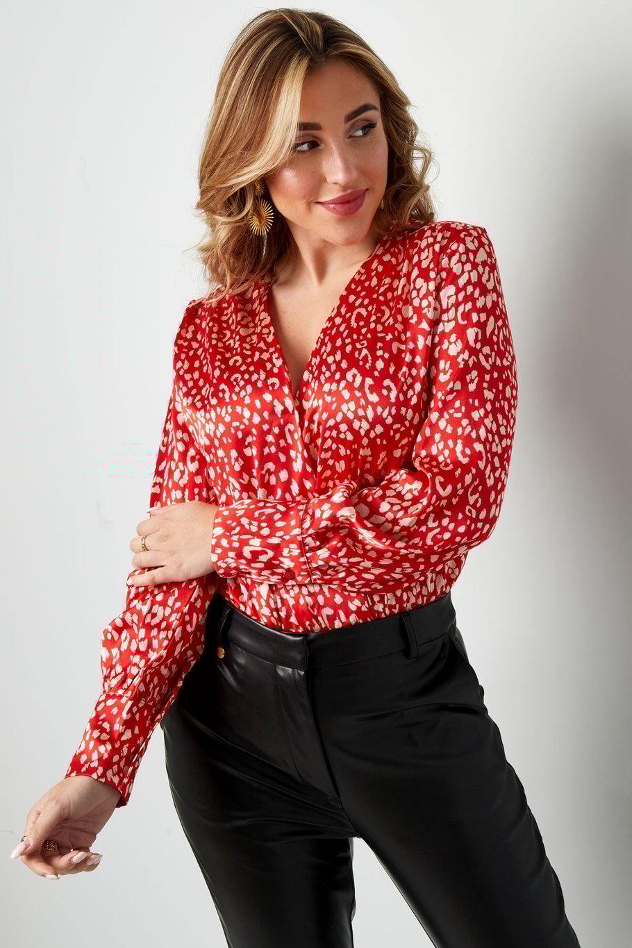 Body mit Panthermuster in Rot Bild3