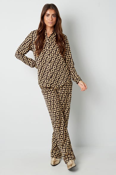 Bluse mit Retro-Print - Schwarz h5 Bild5