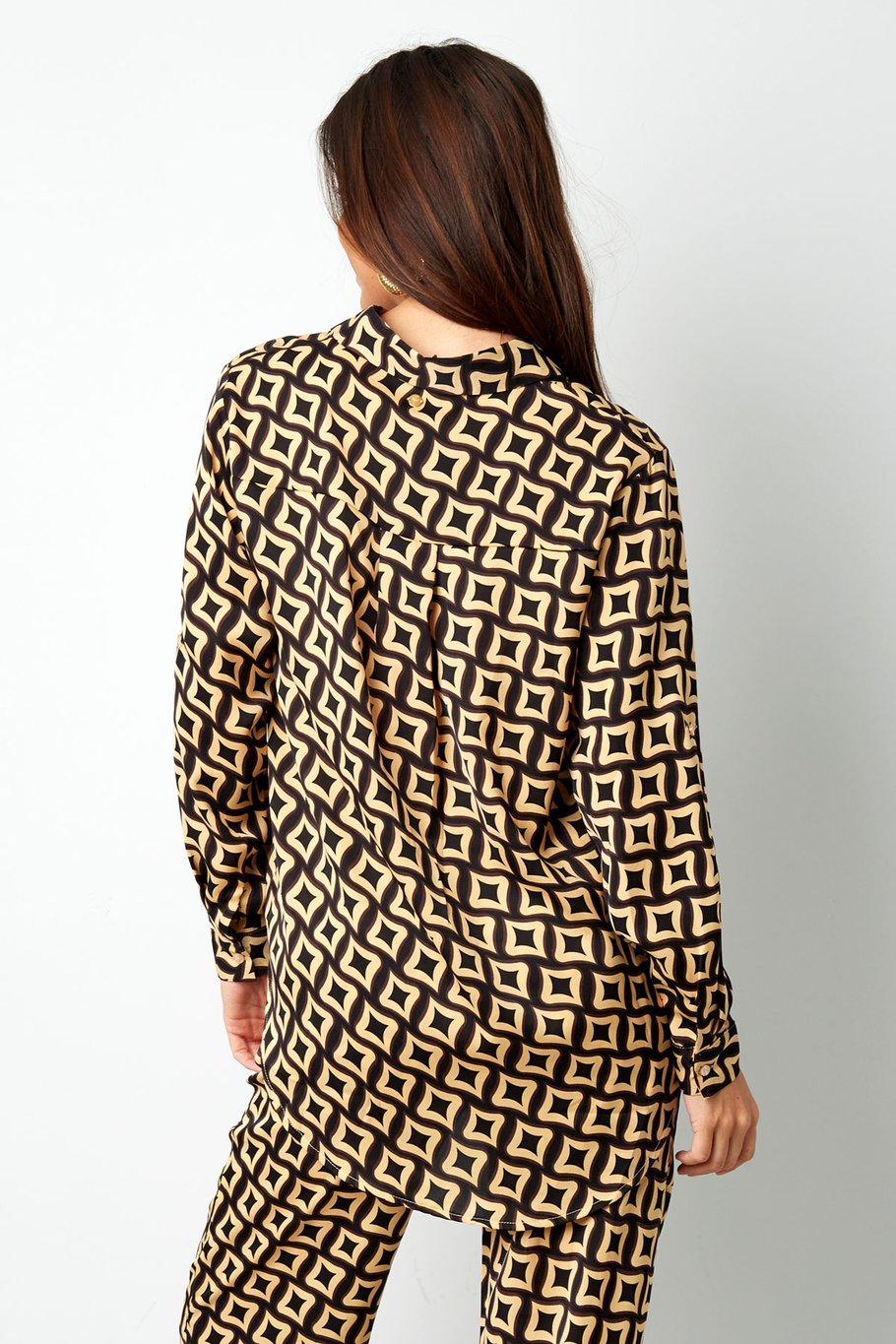Bluse mit Retro-Print - Schwarz Bild8
