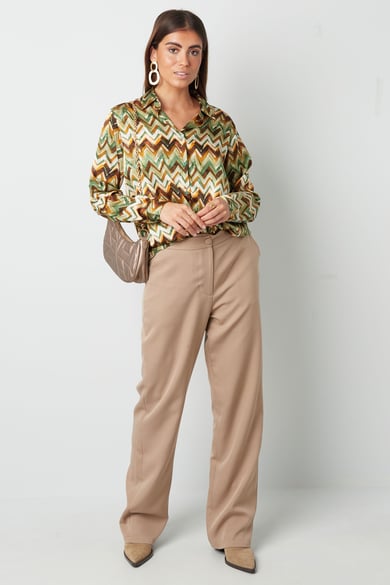 Blouse imprimé zigzag - vert h5 Image4