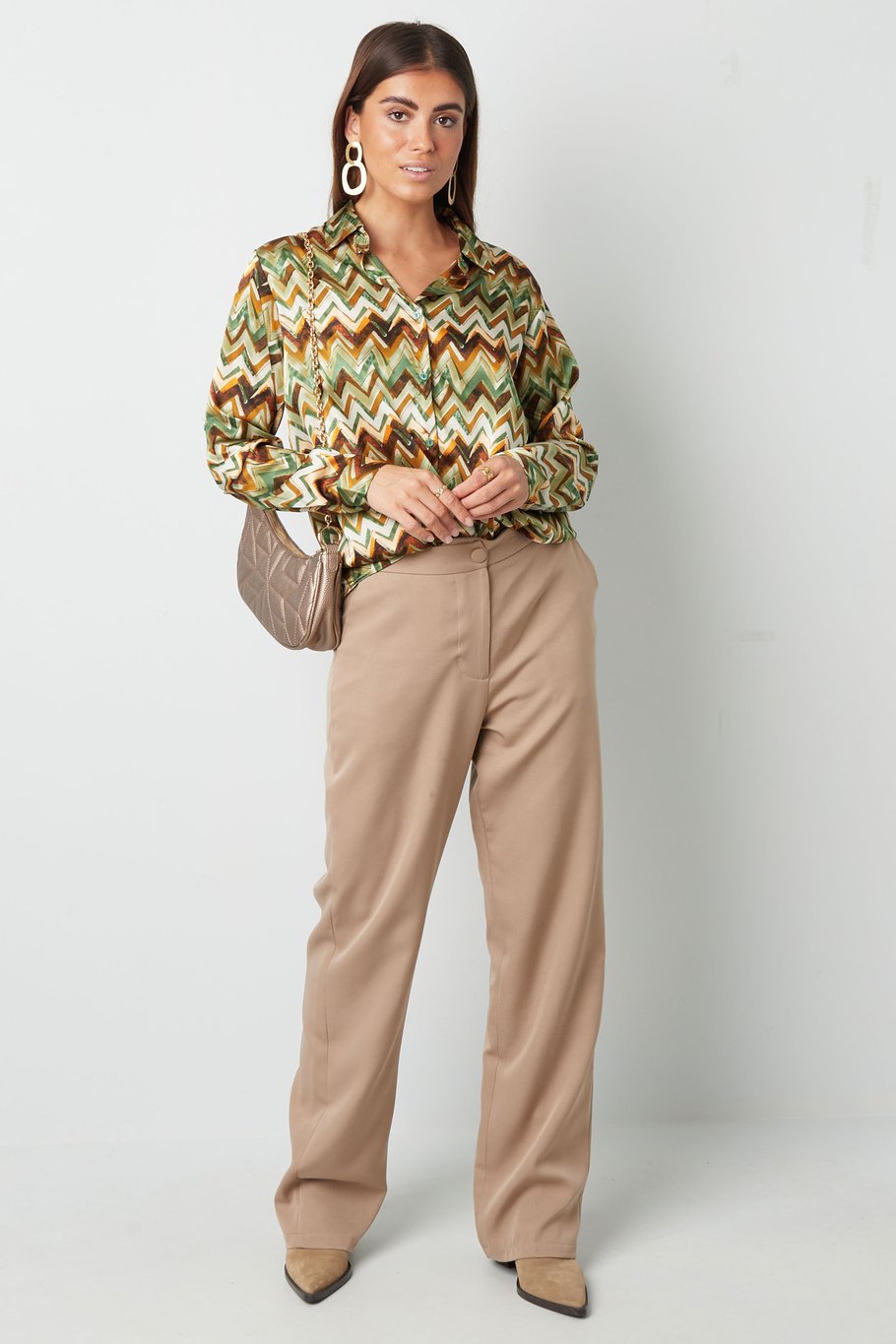 Blouse imprimé zigzag - vert Image4