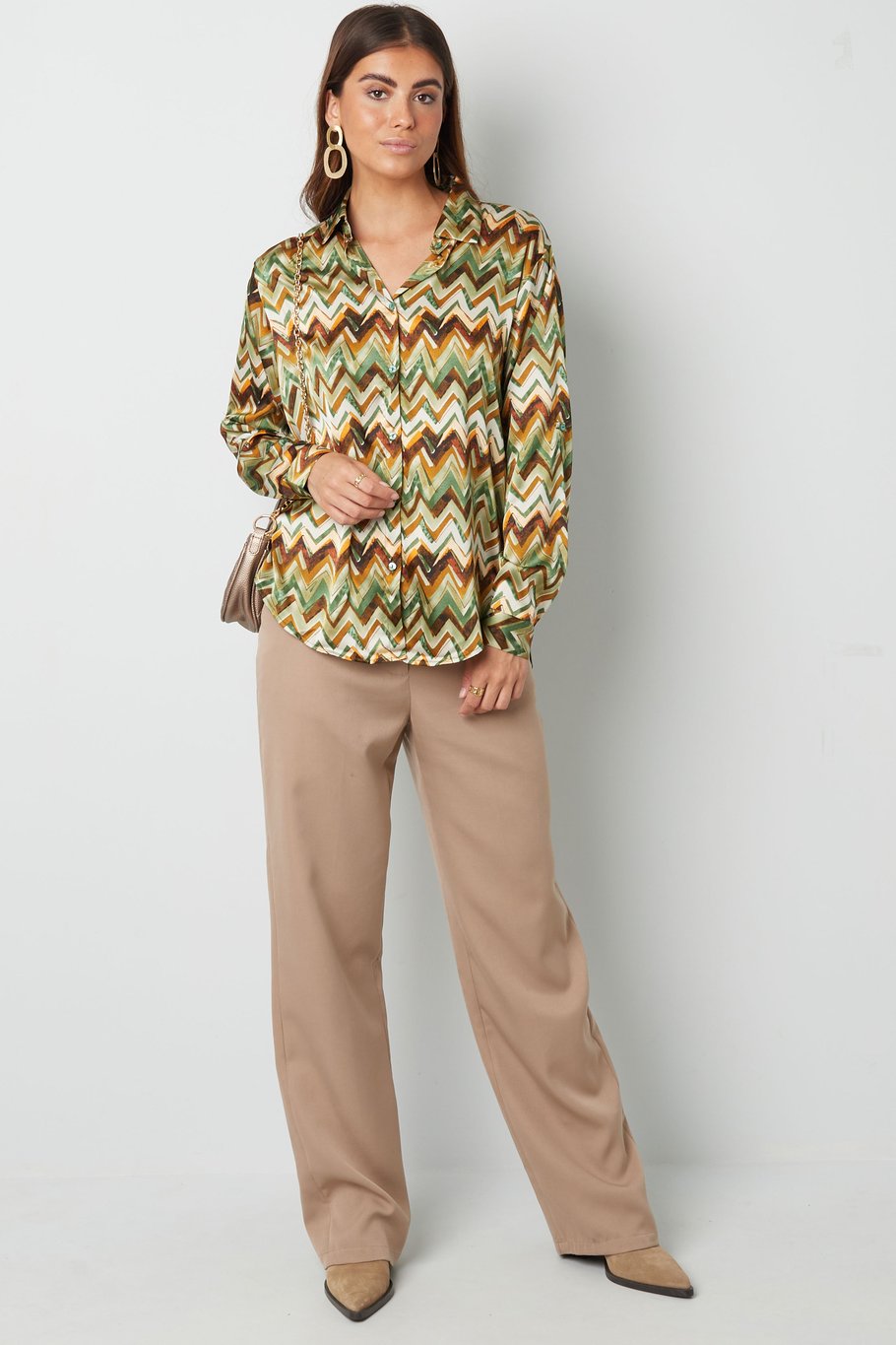 Blouse imprimé zigzag - vert Image6