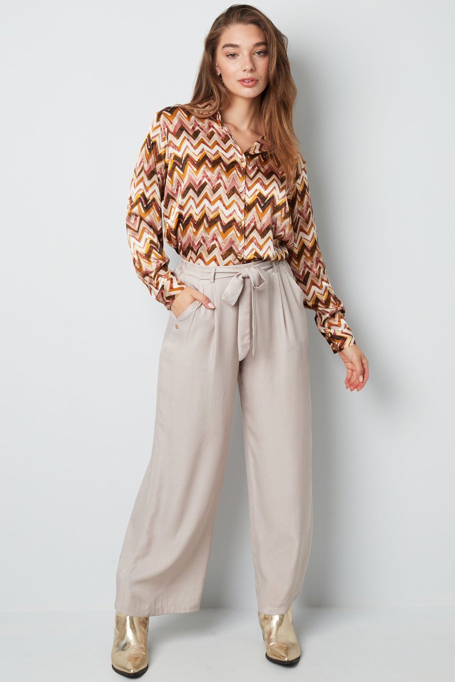 Blouse imprimé zigzag - vert Image3