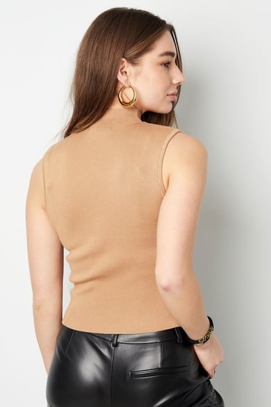 Top senza maniche con collo alto basso large/extra large – beige h5 Immagine6