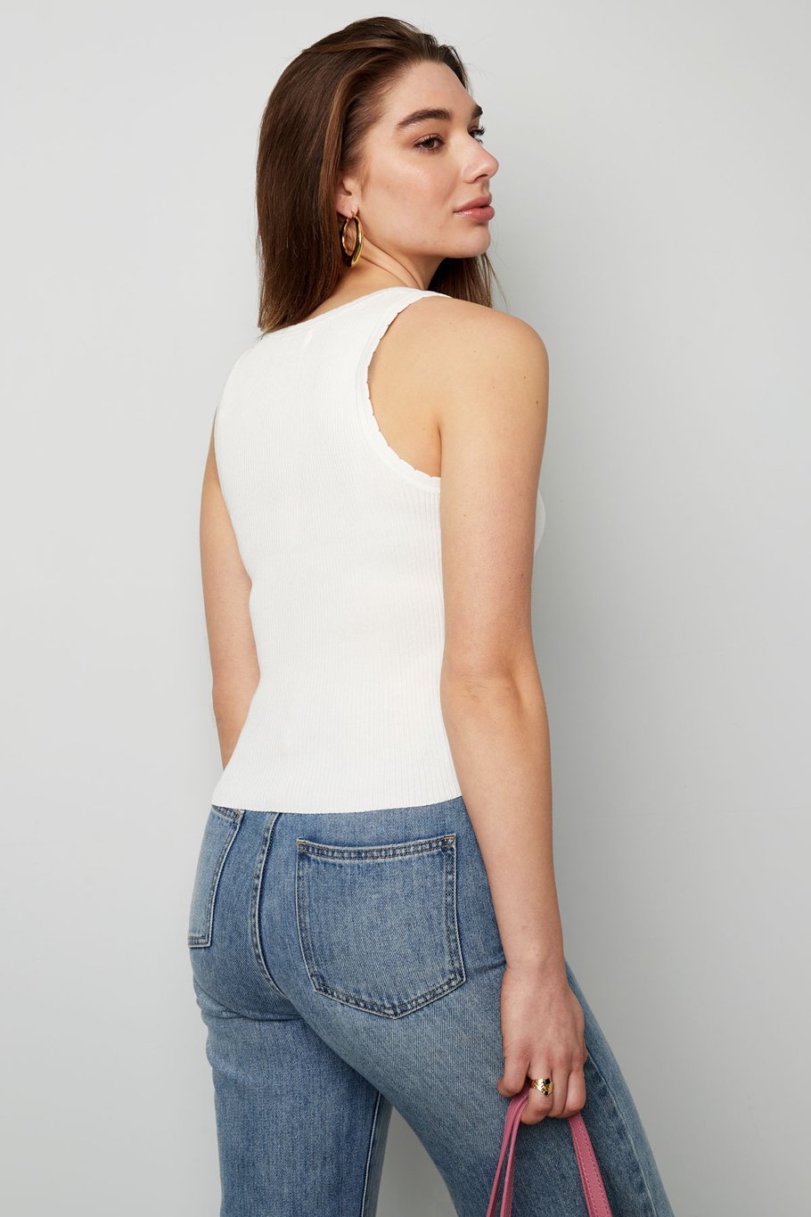 Love Top mit klassischem Ausschnitt klein – weiß Bild6