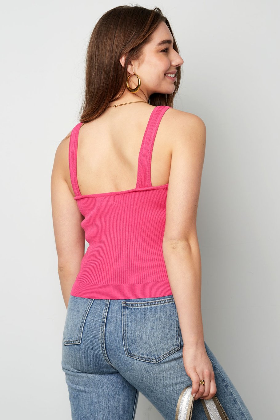 Top basic in maglia - nero Immagine6