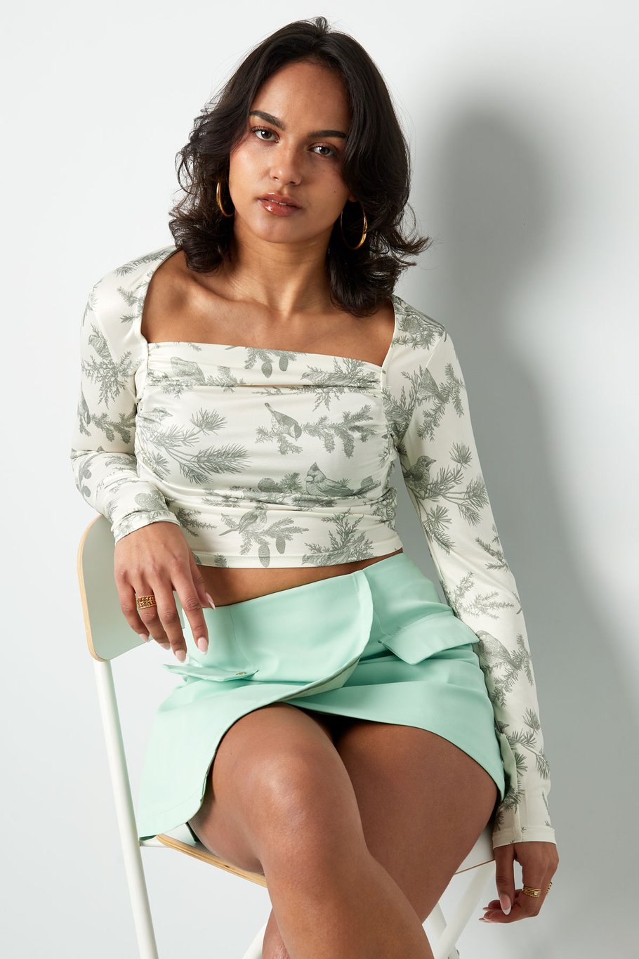 Long sleeve flower top - blue  Picture5
