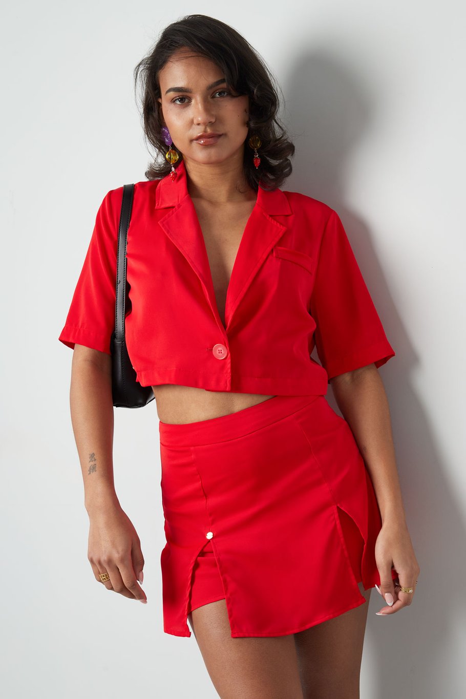 Pastellfarbener, kurz geschnittener Basic-Blazer – Fuchsia h5Bild4