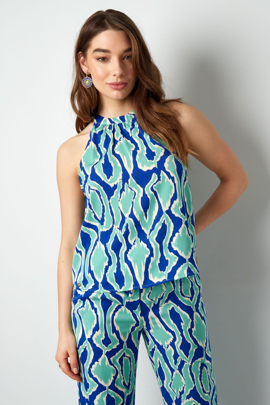 Top halter colorido con estampado - naranja/rosa  Imagen2