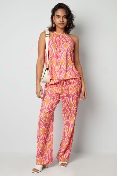 Top halter colorido con estampado - naranja/rosa  h5 Imagen6