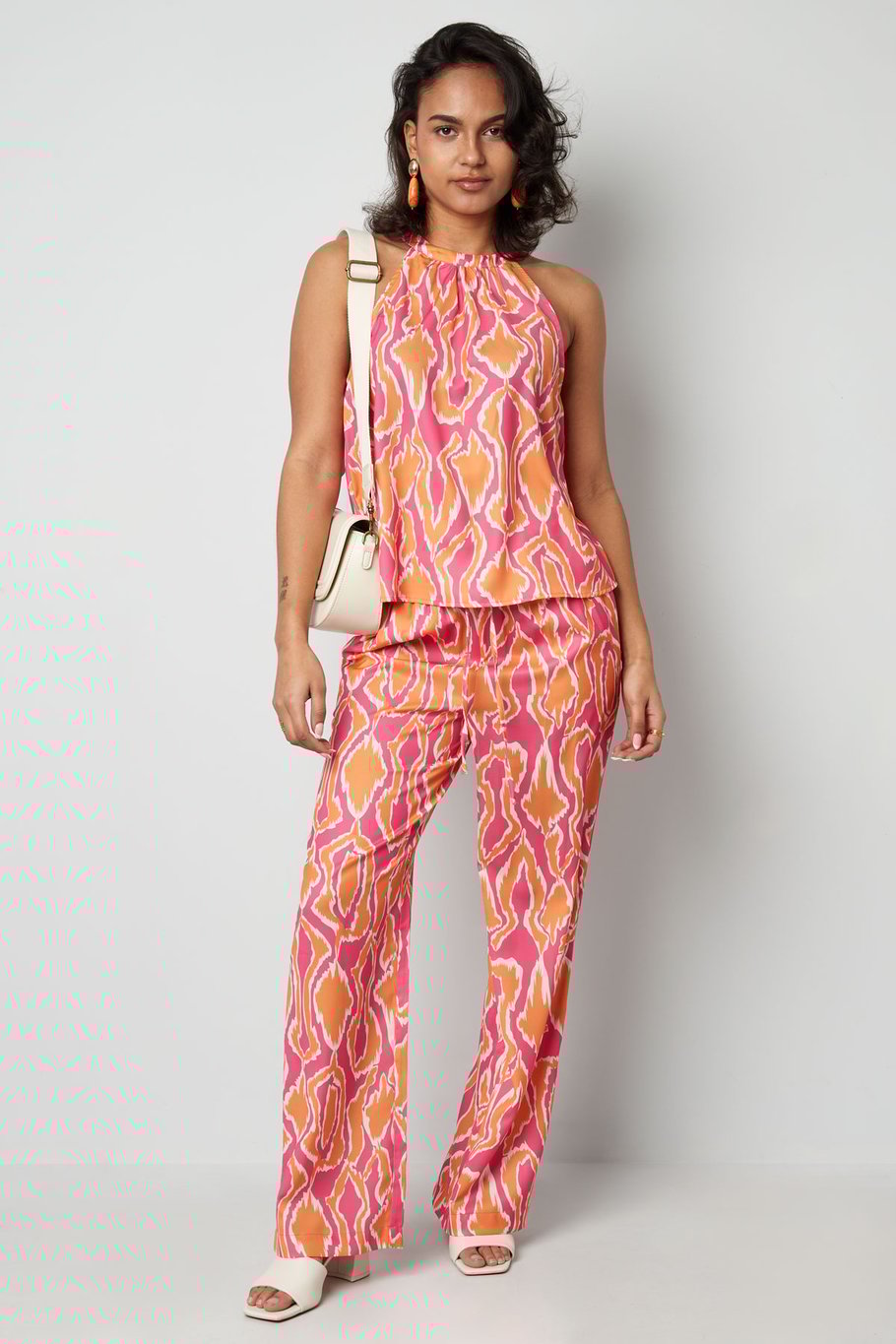 Top halter colorido con estampado - naranja/rosa  Imagen6